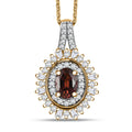 TLV D'Joy AAA Ouro Fino Rubellite, Moissanite Pendant Necklace (20 Inches) in 18K Vermeil YG Over Sterling Silver 1.50 ctw - Sticky add to cart bar