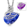 EverTrue Color Change Fluorite (IR) and Multi Gemstone 7.10 ctw Pendant in Platinum Bond with Stainless Steel Necklace (20 Inches) - Sticky add to cart bar