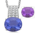 EverTrue Color Change Fluorite (IR) and Moissanite 3.20 ctw Pendant in Platinum Bond with Stainless Steel Necklace (20 Inches) - Sticky add to cart bar
