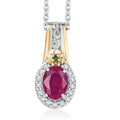 EverTrue Niassa Ruby and Multi Gemsotne 1.70 ctw Pendant in 18K YG Plated and Platinum Bond with Stainless Steel Necklace 20 Inches - Sticky add to cart bar