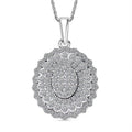 Luxuriant Lab Grown Diamond Bloom Pendant Necklace in Rhodium Over Sterling Silver 1.00 ctw (20 Inches) - Sticky add to cart bar