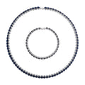 Epic Deal 2 Piece Set Simulated Diamond Chocker Necklace (17.0 Inches) and Bracelet (7.5In) in Silvertone 70.00 ctw - Sticky add to cart bar