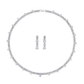 Simulated Diamond Necklace (20 INches) and Earrings in Silvertone - Sticky add to cart bar