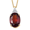 AAA Ceylon Honey Garnet, Lab Grown Diamond Pendant Necklace in 18K Vermeil YG Over Sterling Silver 7.60 ctw (20 Inches) - Sticky add to cart bar