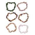 Set of 6 Multi Gemstone 491.90 ctw Chips Stretch Bracelet - Sticky add to cart bar