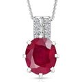 D'Joy Niassa Ruby (FF), Moissanite Pendant Necklace (20 Inches) in Rhodium Over Sterling Silver 8.00 ctw - Sticky add to cart bar