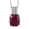 D'Joy Niassa Ruby (FF), Moissanite Pendant Necklace (20 Inches) in Rhodium Over Sterling Silver 8.00 ctw - Sticky add to cart bar