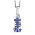 D'Joy Tanzanite and Diamond 0.90 ctw Pendant Necklace in Rhodium Over Sterling Silver 20 Inches - Sticky add to cart bar