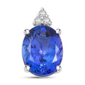 Certified & Appraised Luxoro AAA Tanzanite and I2 Diamond 3.30 ctw Pendant Necklace 18 Inches in 14K White Gold - Sticky add to cart bar