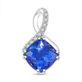 Certified & Appraised Rhapsody AAAA Tanzanite and E-F VS Diamond 2.80 ctw Pendant Necklace 18 Inches 4.51 Grams - Sticky add to cart bar