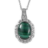 EverTrue Malagasy Labradorite Pendant Necklace (20 Inches) in Stainless Steel 10.30 ctw