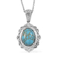 EverTrue Mojave Blue Turquoise 8.60 ctw Pendant Necklace in Stainless Steel 20 Inches - Sticky add to cart bar
