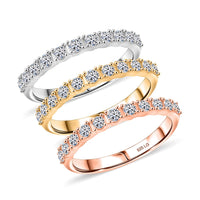 Lab Grown Diamond Set of 3 Ring in 14K YRG Over and Sterling Silver (Size 5.0) 1.60 ctw