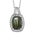 EverTrue Malagasy Labradorite 11.90 ctw Pendant Necklace in Stainless Steel 20 Inches - Sticky add to cart bar