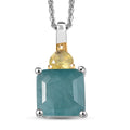D'Joy Premium Grandidierite and Yellow Sapphire (FF) 3.00 ctw Heart Art Deco Pendant Necklace in 18K Vermeil Yellow Gold Over Sterling Silver 20 Inches - Sticky add to cart bar