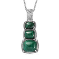 EverTrue African Malachite 13.10 ctw Pendant Necklace in Stainless Steel 20 Inches - Sticky add to cart bar
