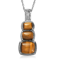 EverTrue African Malachite 13.10 ctw Pendant Necklace in Stainless Steel 20 Inches