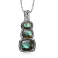 EverTrue African Malachite 13.10 ctw Pendant Necklace in Stainless Steel 20 Inches - Sticky add to cart bar