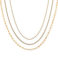 Set of 3 Chain Necklace in ION Plated YG Stainless Steel ( Link Chain, Small Link Chain and Snake Chain) ( (20-22 Inches) - Sticky add to cart bar