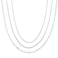 Set of 3 Fine, Link and Twisted Rope Chain Necklace in Stainless Steel 20-22 Inches - Sticky add to cart bar