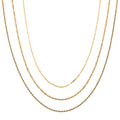 Set of 3 Chain Necklace in ION Plated YG Stainless Steel (Rope Chain, Link Chain and Cable Chain) (20-22 Inches) - Sticky add to cart bar