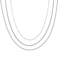Set of 3 Snake, Link and Twisted Rope Chain Necklace in Stainless Steel 20-22 Inches