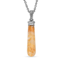 EverTrue Yellow Aventurine Pendant Necklace (20 Inches) in Stainless Steel 7.00 ctw