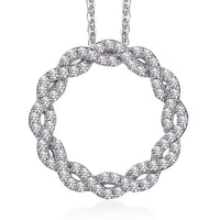 Luxuriant Lab Grown Diamond Pendant Necklace in Rhodium Over Sterling Silver 0.35 ctw (20 Inches)