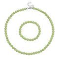2 Piece Set Blue Luminous Glowing in Dark Beaded Stretch Bracelet (6.5-7In) and Necklace (18-20 Inches) in Stainless Steel 210.00 ctw - Sticky add to cart bar