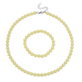 2 Piece Set Blue Luminous Glowing in Dark Beaded Stretch Bracelet (6.5-7In) and Necklace (18-20 Inches) in Stainless Steel 210.00 ctw - Sticky add to cart bar