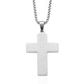 Padre Nuestro Cross Mens Pendant Necklace (23.5 Inches) in Stainless Steel - Sticky add to cart bar