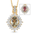 D'Joy Premium Santamaria Aquamarine, Moissanite Pendant Necklace (20 Inches) in Rhodium Over Sterling Silver 2.00 ctw - Sticky add to cart bar