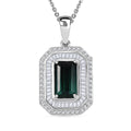 Luxoro AAA Pirineu Lagoon Tourmaline, Diamond Pendant Necklace in 14K White Gold 2.50 ctw (20 Inches) - Sticky add to cart bar