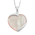 Pink Mother of Pearl Pendant Necklace 18 Inches in Rhodium Over Sterling Silver - Sticky add to cart bar