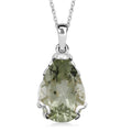 Montezuma Prasiolite 5.50 ctw Pendant Necklace in Rhodium Over Sterling Silver (18 Inches) - Sticky add to cart bar