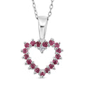 Simulated Ruby and Simulated Sapphire Diamond Pendant Necklace (18 Inches) in Rhodium Over Sterling Silver 0.18 ctw - Sticky add to cart bar