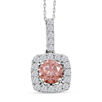 14K Yellow Gold Luxuriant Lab Grown Pink Diamond (IR) and Lab Grown Diamond (SI) Pendant Necklace (18 Inches) 1.50 ctw