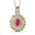 D'Joy Premium Tanzanite and Multi Gemstone 1.40 ctw Pendant Necklace in 18K Vermeil YG and Rhodium Over Sterling Silver 20 Inches - Sticky add to cart bar