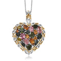 D'Joy Multi-Tourmaline Pendant Necklace in 18K Vermeil YG and Rhodium Over Sterling Silver 2.70 ctw (20 Inches) - Sticky add to cart bar