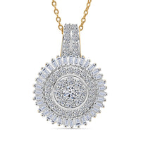 Luxuriant Lab Grown Diamond (G-H, SI) Pendant Necklace (20 Inches) in 18K Vermeil YG Over Sterling Silver 1.00 ctw