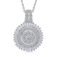 Luxuriant Lab Grown Diamond (G-H, SI) Pendant Necklace (20 Inches) in 18K Vermeil YG Over Sterling Silver 1.00 ctw