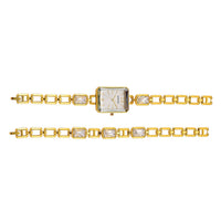 Strada Austrian Crystal Japanese Movement Watch and Goldtone Bracelet (8In)