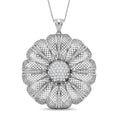 D'Joy Simulated Diamond Pendant in Rhodium Over Sterling Silver with Stainless Steel Necklace (20 Inches) - Sticky add to cart bar