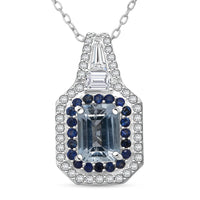 Kagem Zambian Emerald, Multi Gemstone Pendant Necklace (20 Inches) in 18K Vermeil YG Over Sterling Silver 1.60 ctw