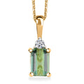 Premium Arquiana Mint Tourmaline and Luxuriant Lab Grown Diamond G-H SI 0.65 ctw Blush Majesty Pendant Necklace in 18K Vermeil Yellow Gold Over Sterling Silver 20 Inches - Sticky add to cart bar