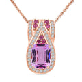 TLV D'Joy Martha Rocha Kunzite, Multi Gemstone Pendant Necklace (20 Inches) in 18K Vermeil RG Over Sterling Silver 3.25 ctw - Sticky add to cart bar