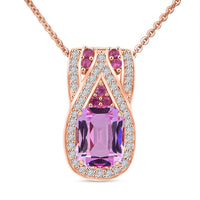 TLV D'Joy Martha Rocha Kunzite, Multi Gemstone Pendant Necklace (20 Inches) in 18K Vermeil RG Over Sterling Silver 3.25 ctw