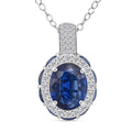 D'Joy Orange Kyanite, White Zircon Pendant Necklace (20 Inches) in Rhodium Over Sterling Silver 6.60 ctw - Sticky add to cart bar