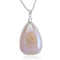 White Aurora Borealis color Druzy Quartz Pendant in Silvertone with Stainless Steel Necklace (20-22 Inches) 70.00 ctw - Sticky add to cart bar