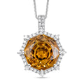 D'Joy African Amethyst, Moissanite Pendant Necklace (20 Inches) in Rhodium Over Sterling Silver 12.40 ctw - Sticky add to cart bar